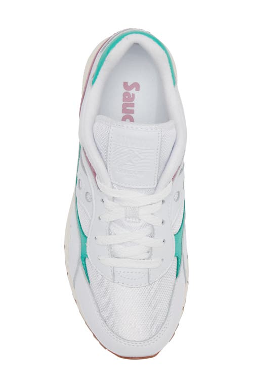 Saucony Shadow 6000 Running Shoe In White/aqua