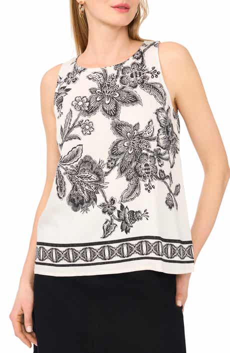 Vince Camuto Sleeveless Print Top