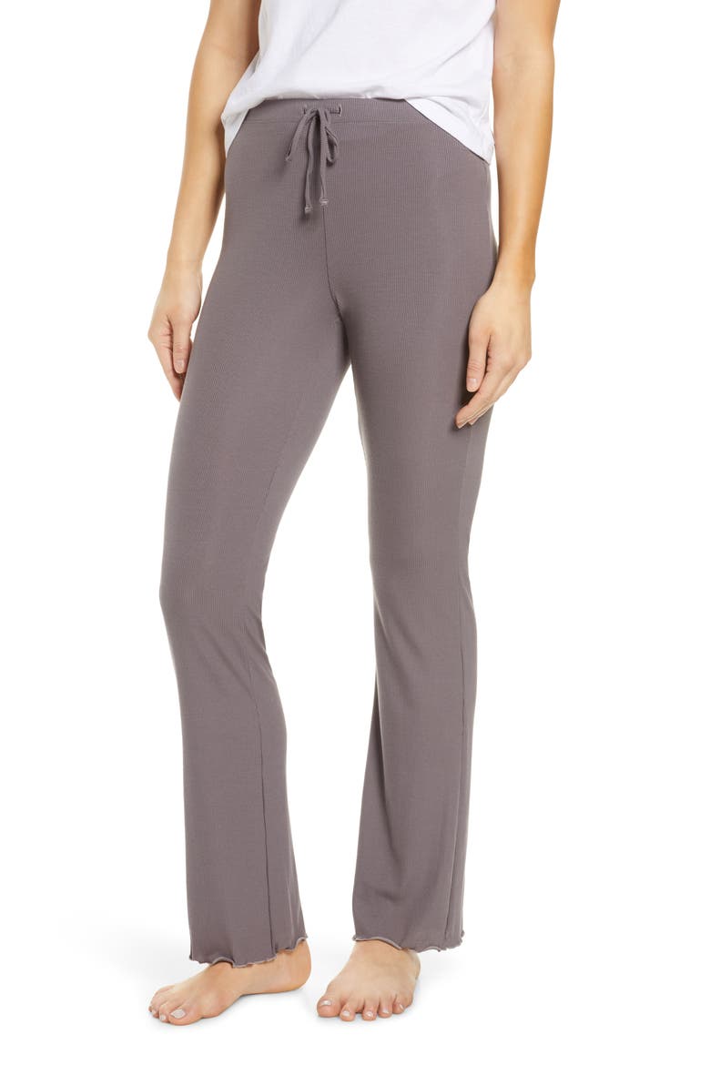 Second Skin Rib Pajama Pants, Main, color, RABBITT