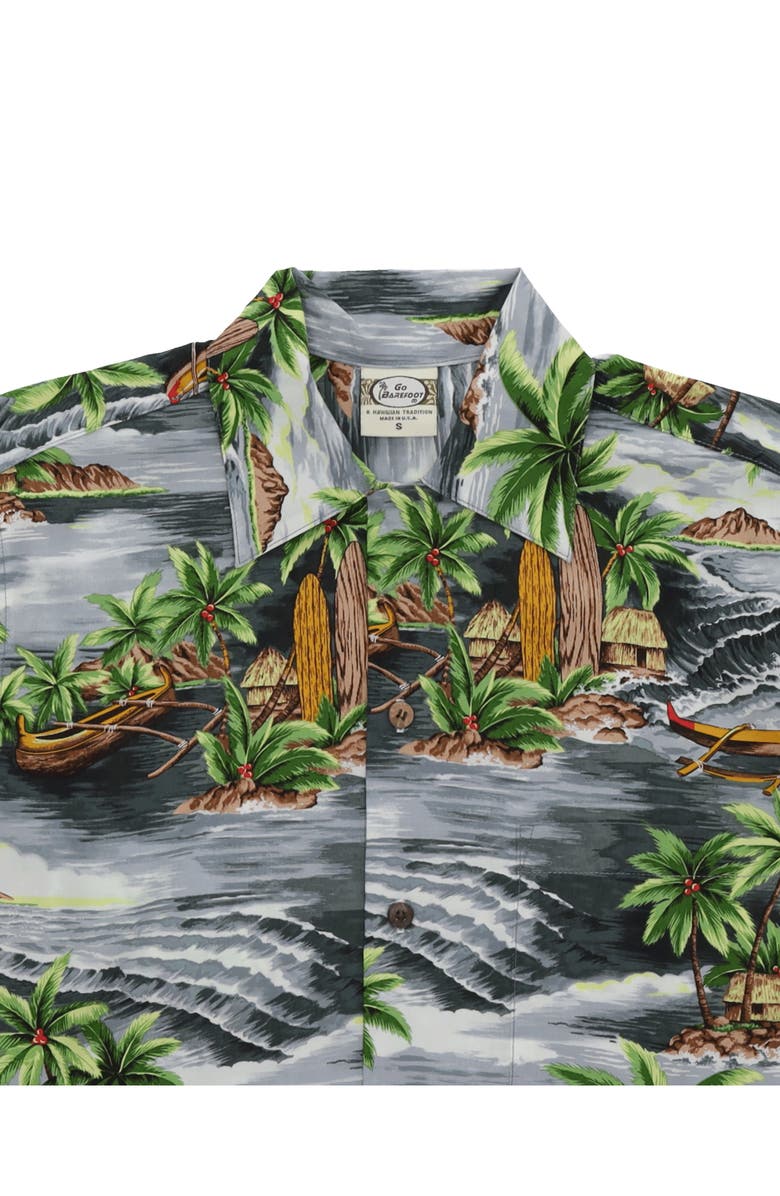 Fortela Outrigger Printed Cotton Shirt, Alternate, color, Silver