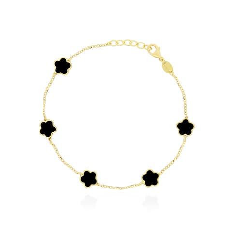Onyx Flower Bracelet