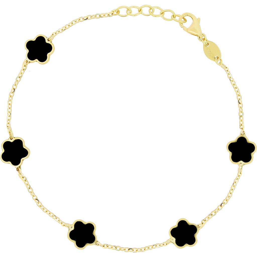 The Lovery Fine Jewelry Onyx Flower Bracelet In Black