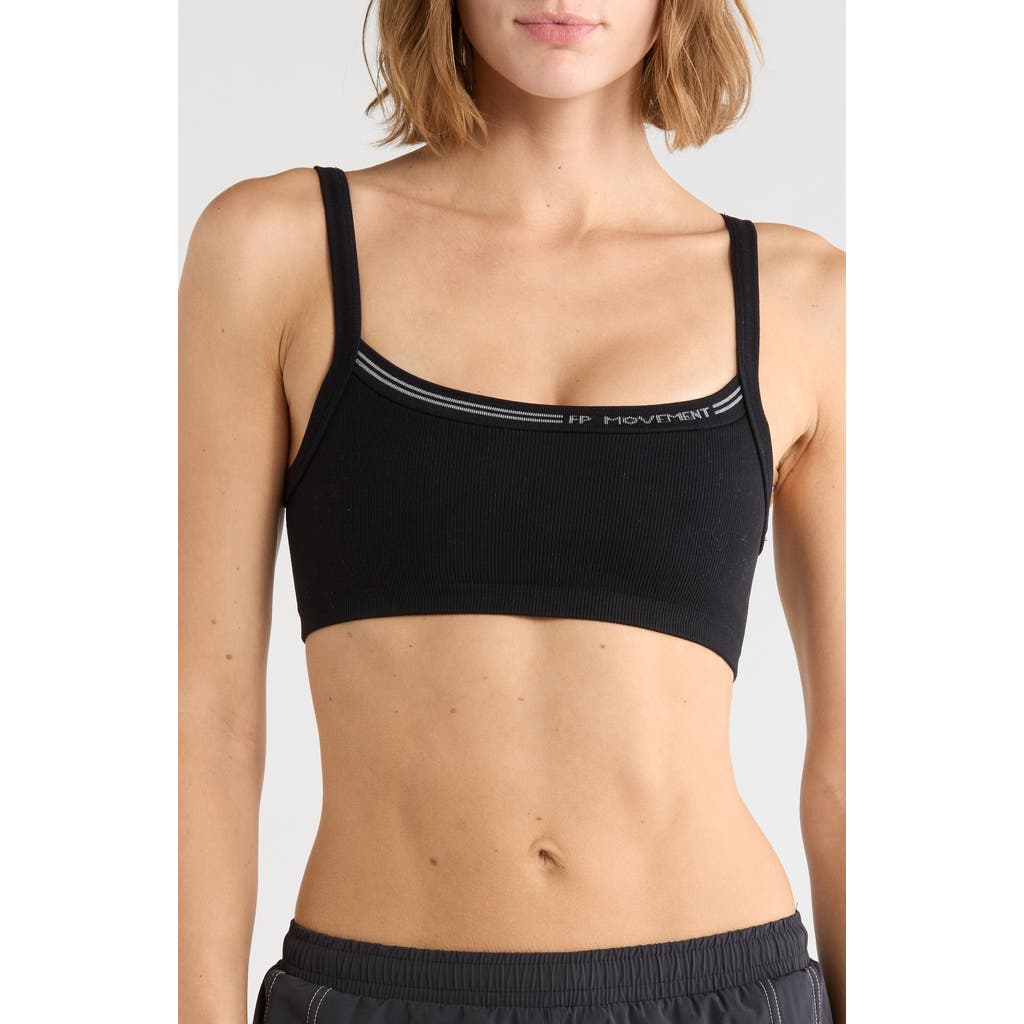 Free People All Clear Logo Sports Bra in Black at Nordstrom Rack, Size Medium/large