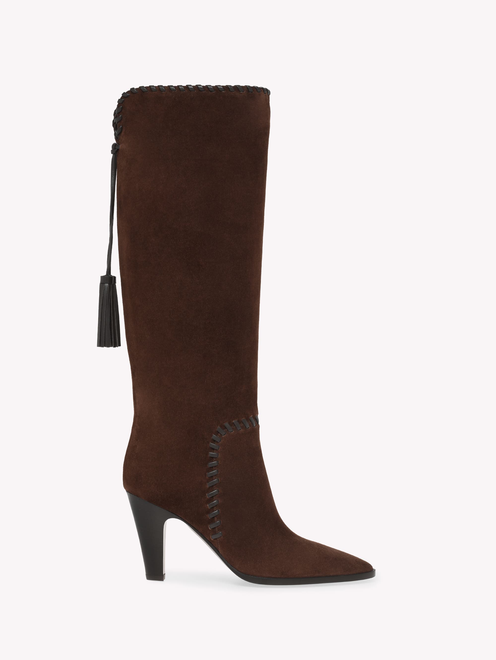 Gianvito Rossi Zaira Boot, Main, color, Brown Suede And Lamb Leather