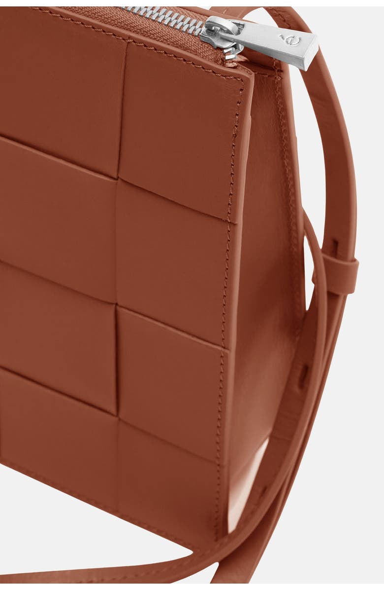 Ecotorie Polly Woven Leather Crossbody Bag, Alternate, color, Cognac