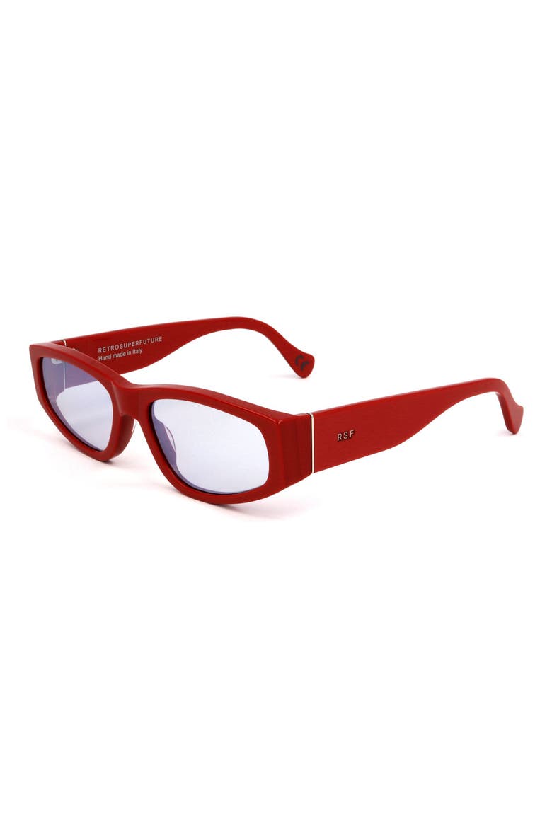53mm Square Sunglasses, Alternate, color, RED