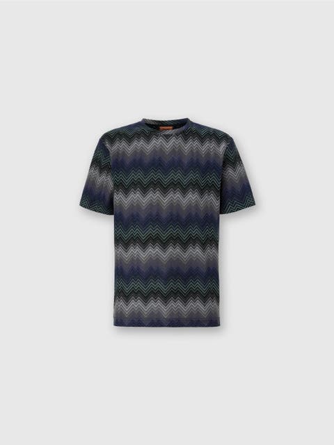Crew Neck T-shirt With Irregular Zigzag