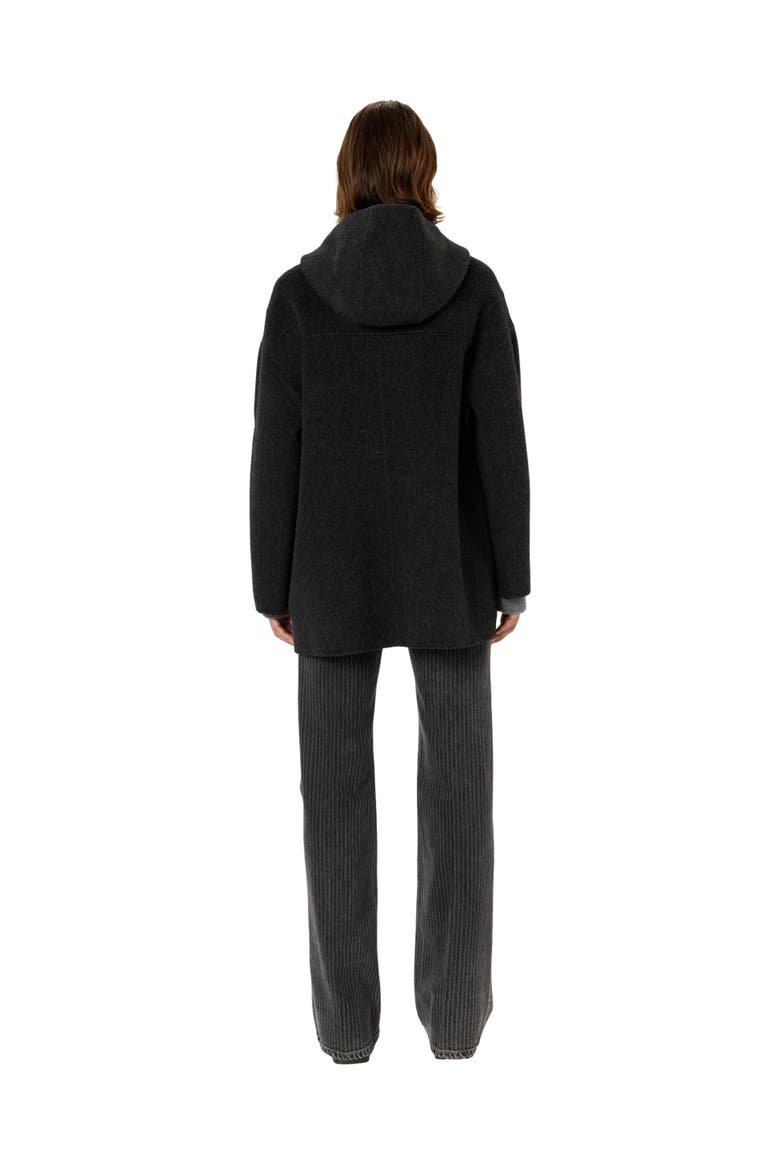 Malina Hooded Wool Coat, Alternate, color, Charcoal
