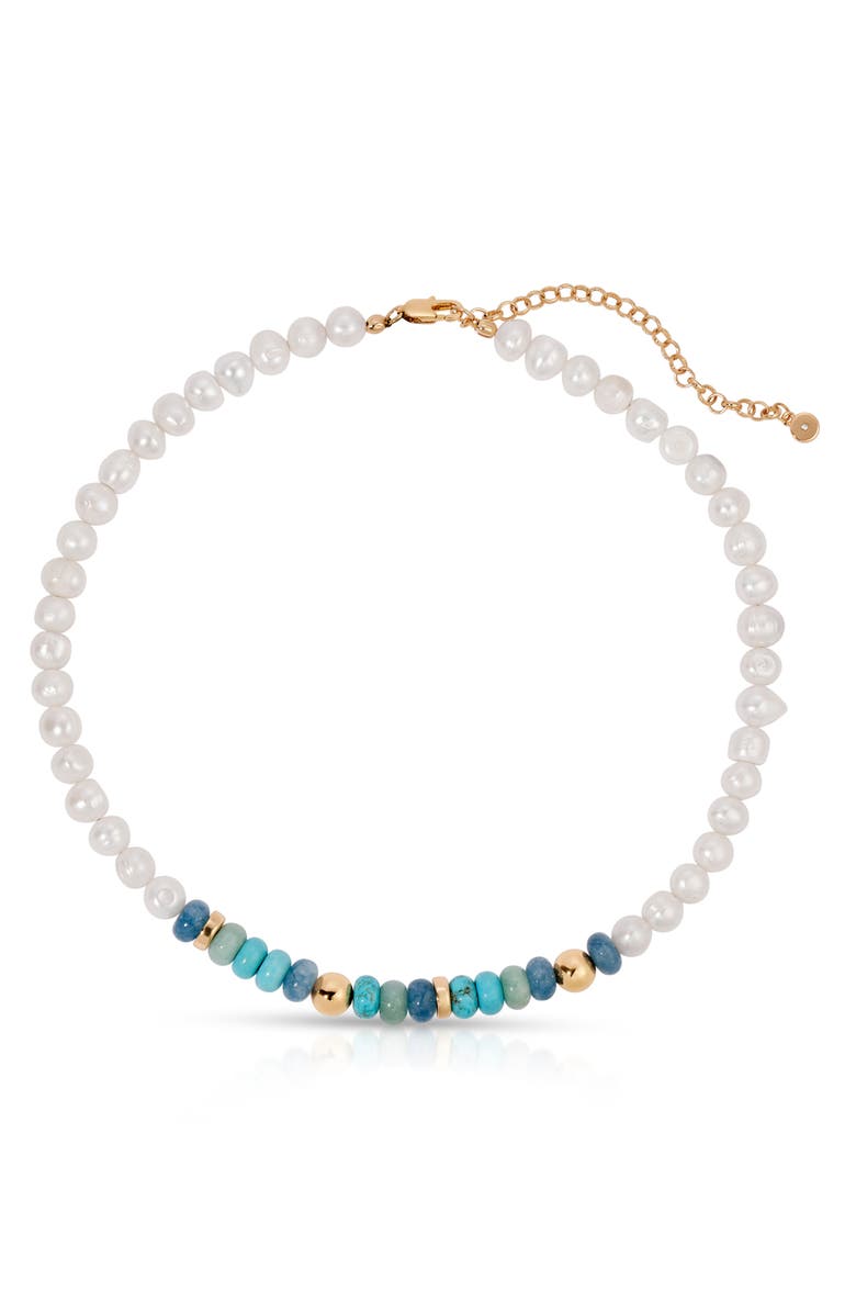 Ettika Pearl & Semiprecious Stone Necklace, Main, color, 