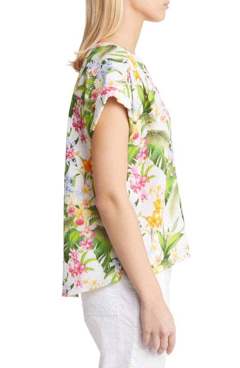 Tommy Bahama Breezy Blooms Cotton Gauze Popover Blouse, Alternate, color, 