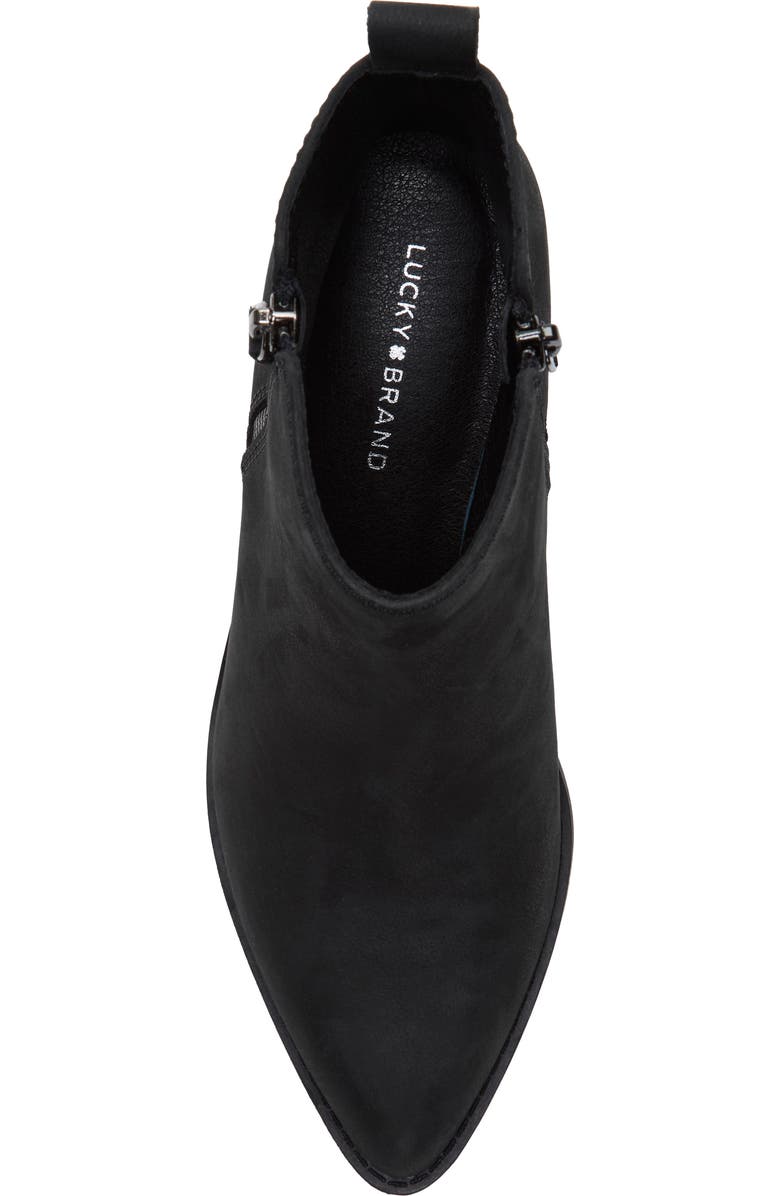 Lucky Brand Ailein Pointed Toe Bootie, Alternate, color, Black Angora Nubuck