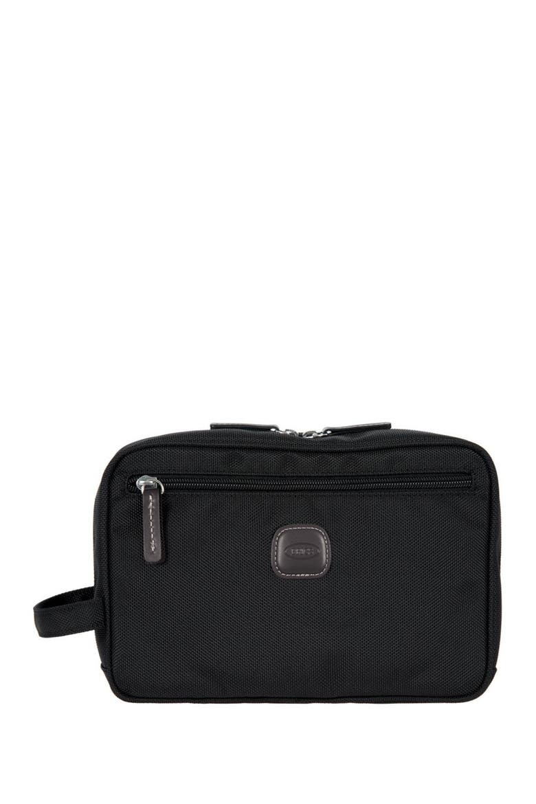 Nylon Shave Case, Main, color, BLACK WITH BROWN