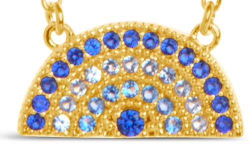 Sterling Forever Shades Of Rainbow Cubic Zirconia Pendant Necklace In Gold
