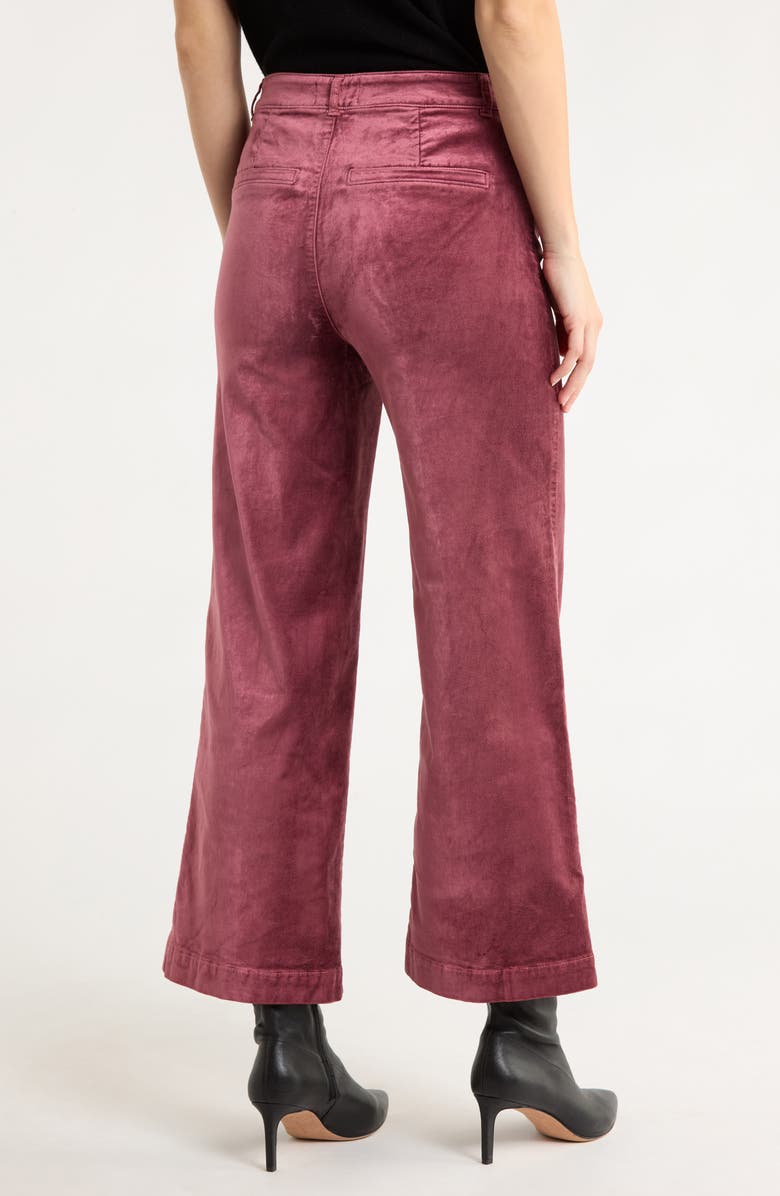 PAIGE Anessa High Waist Ankle Wide Leg Velvet Pants, Alternate, color, Rose Tea