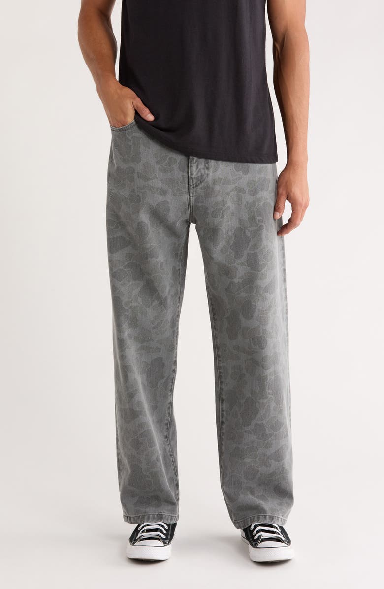 Carhartt Work In Progress Duck Landon Camo Loose Tapered Organic Cotton Jeans, Main, color, Camo Duck Black