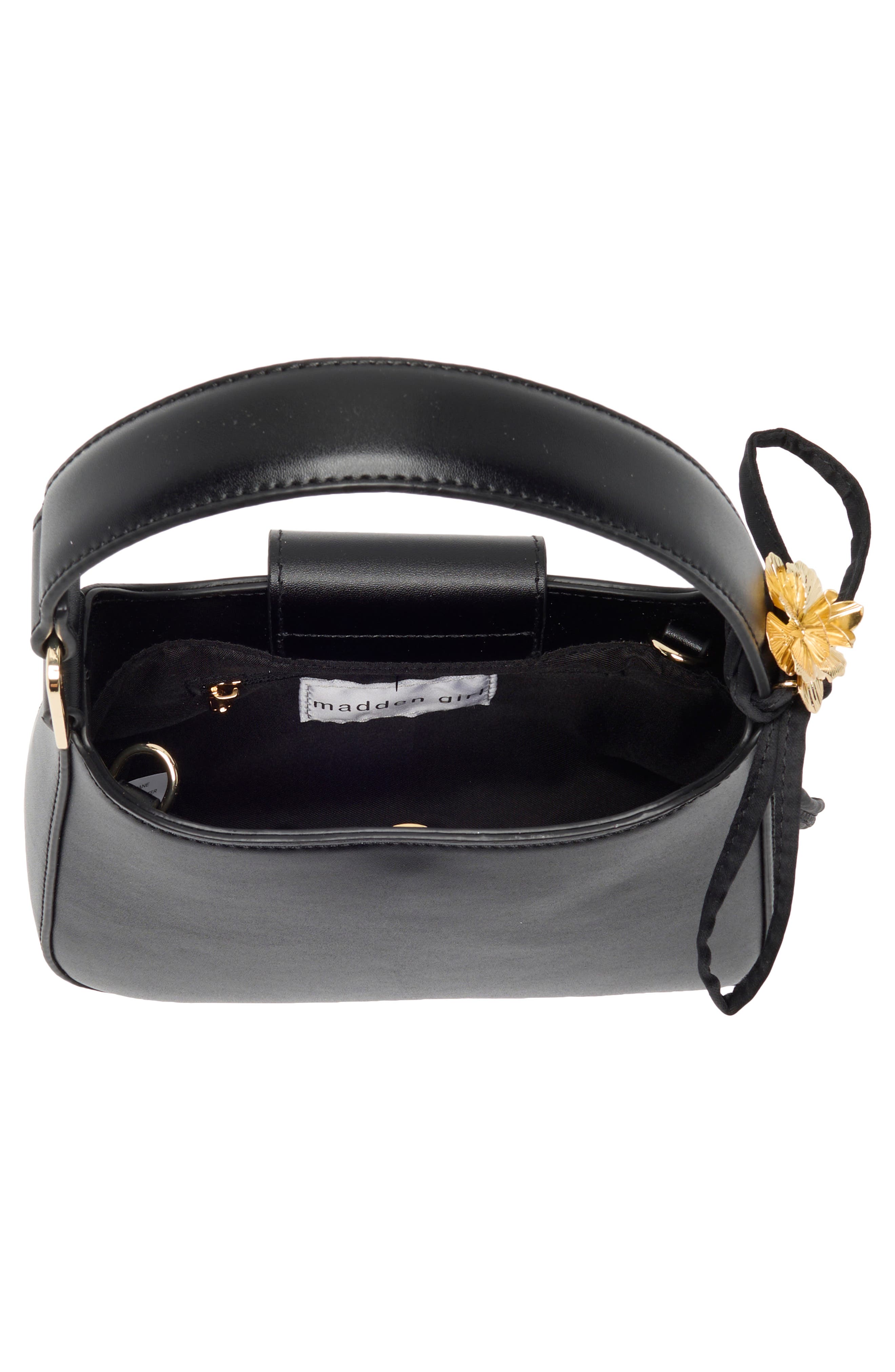 Madden Girl Faux Leather Shoulder Bag, Alternate, color, Black