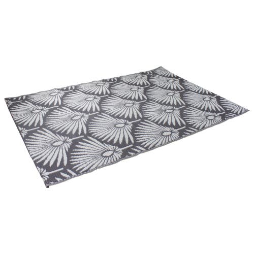 Northlight 4x6ft Fan Leaf Rectangular Outdoor Area Rug In Gray