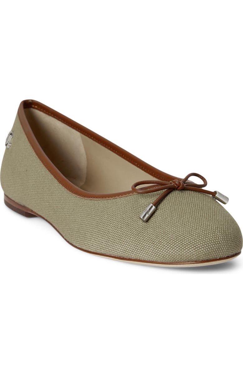 Ralph Lauren Jayna Ballet Flat, Main, color, Light Agave/ Lauren Tan