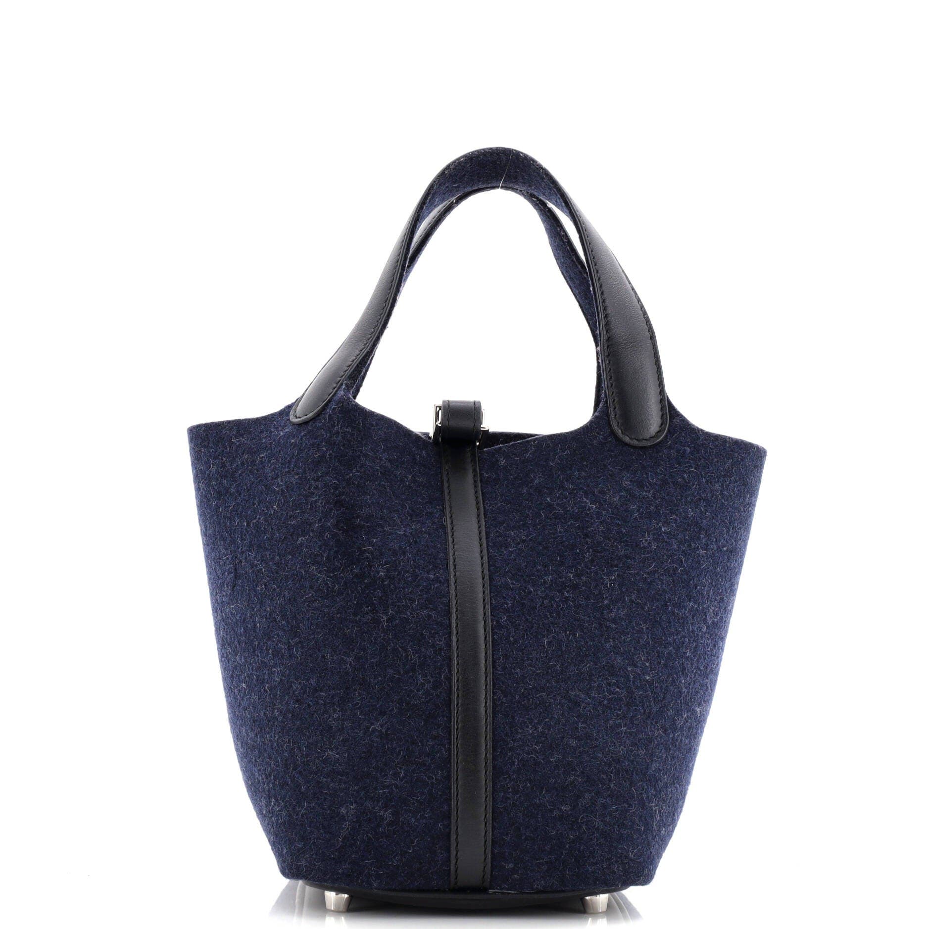 Picotin Lock Bag Felt with Leather PM, Main, color, Blue