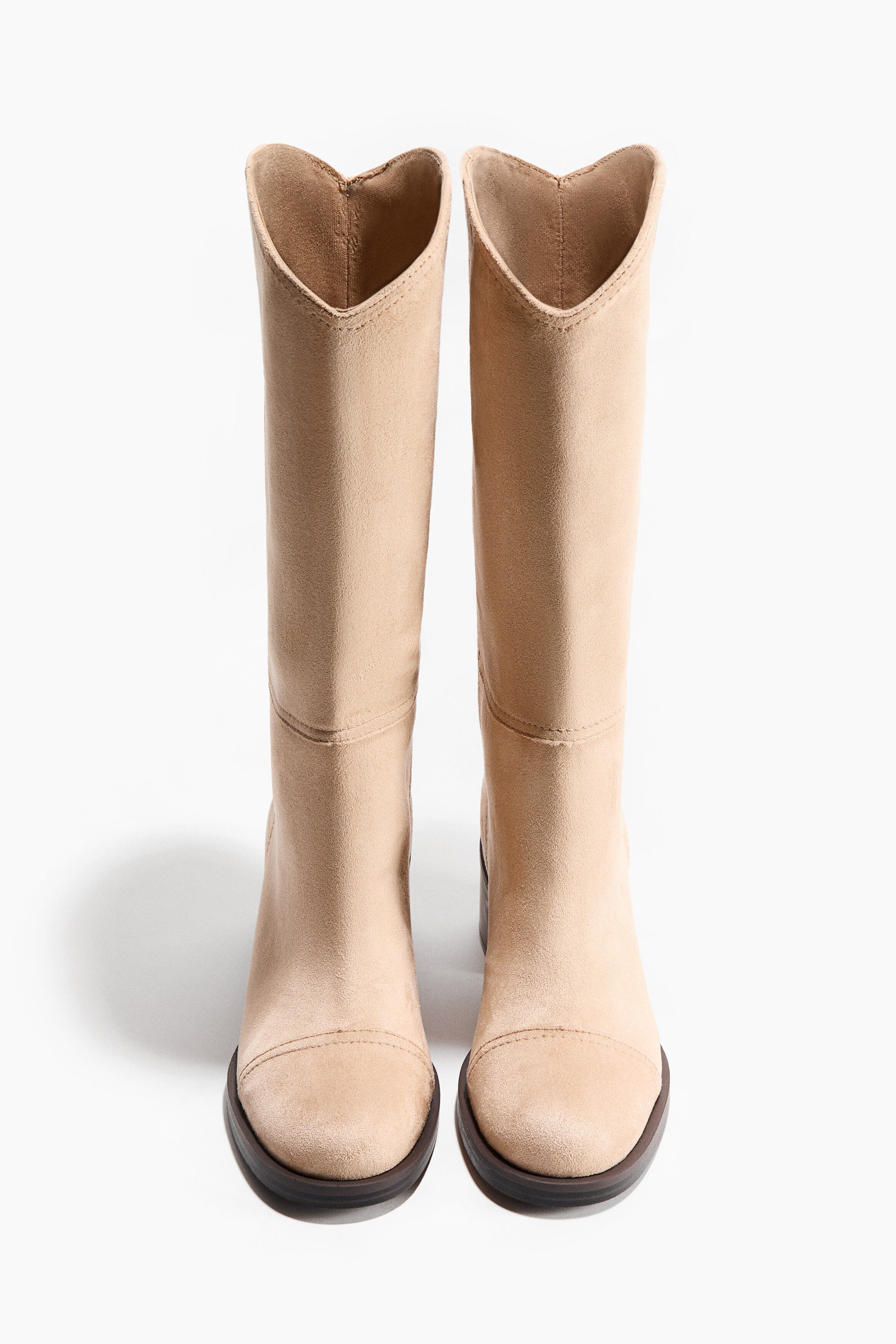 H&M Knee-high Boots, Alternate, color, Beige