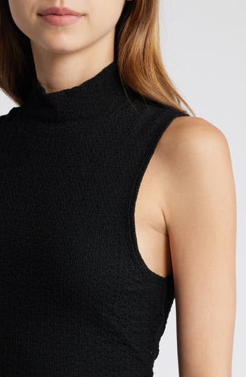 Mock Neck Mesh Maxi Dress