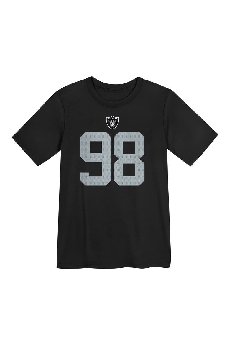 Preschool Nike Maxx Crosby Black Las Vegas Raiders Player Name & Number T-Shirt, Alternate, color, Black