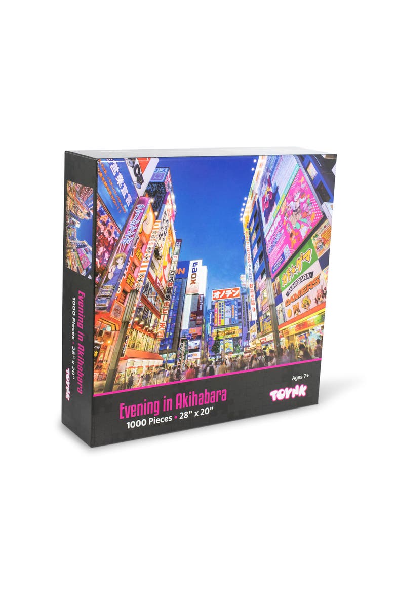 Evening In Akihabara Japan Puzzle For Adults And Kids | 1000 Piece Jigsaw Puzzle, Main, color, Blue