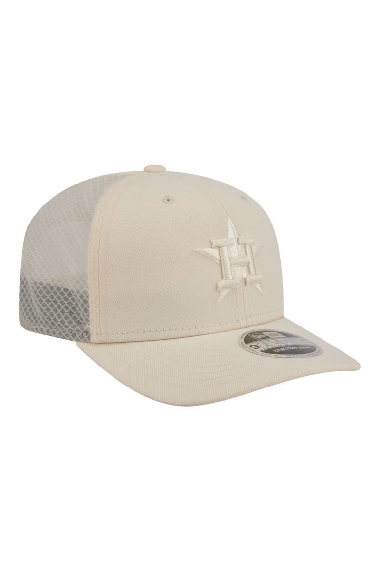 Men's New Era Light Beige Houston Astros Color Pack COOLERA 9SEVENTY Trucker Adjustable Hat, Alternate, color, Light Beige
