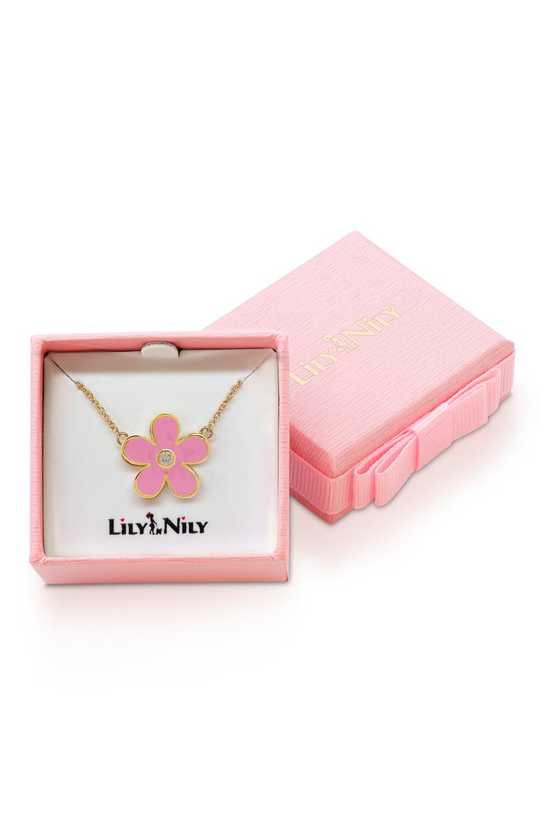 Kids' Floral Pendant Necklace, Alternate, color, PINK