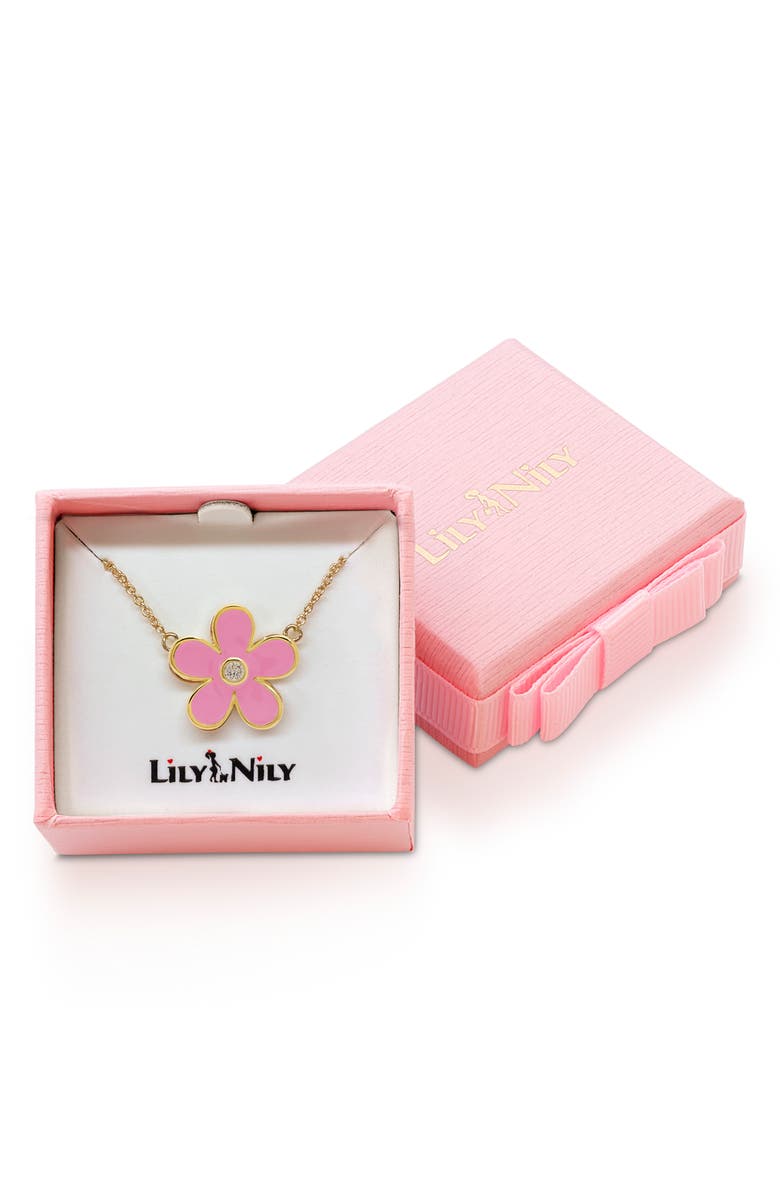 Lily Nily Kids' Floral Pendant Necklace, Alternate, color, Pink