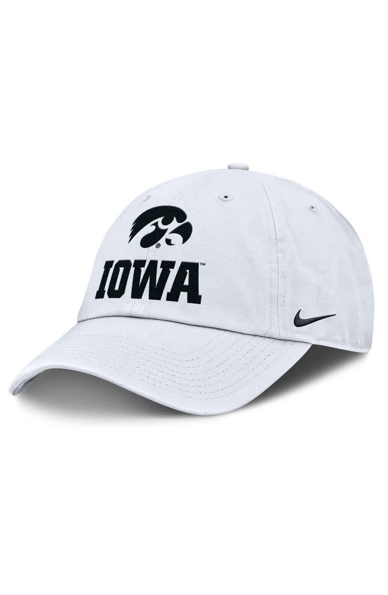 Nike Men's Nike White Iowa Hawkeyes 2025 Sideline Club Adjustable Hat, Main, color, 