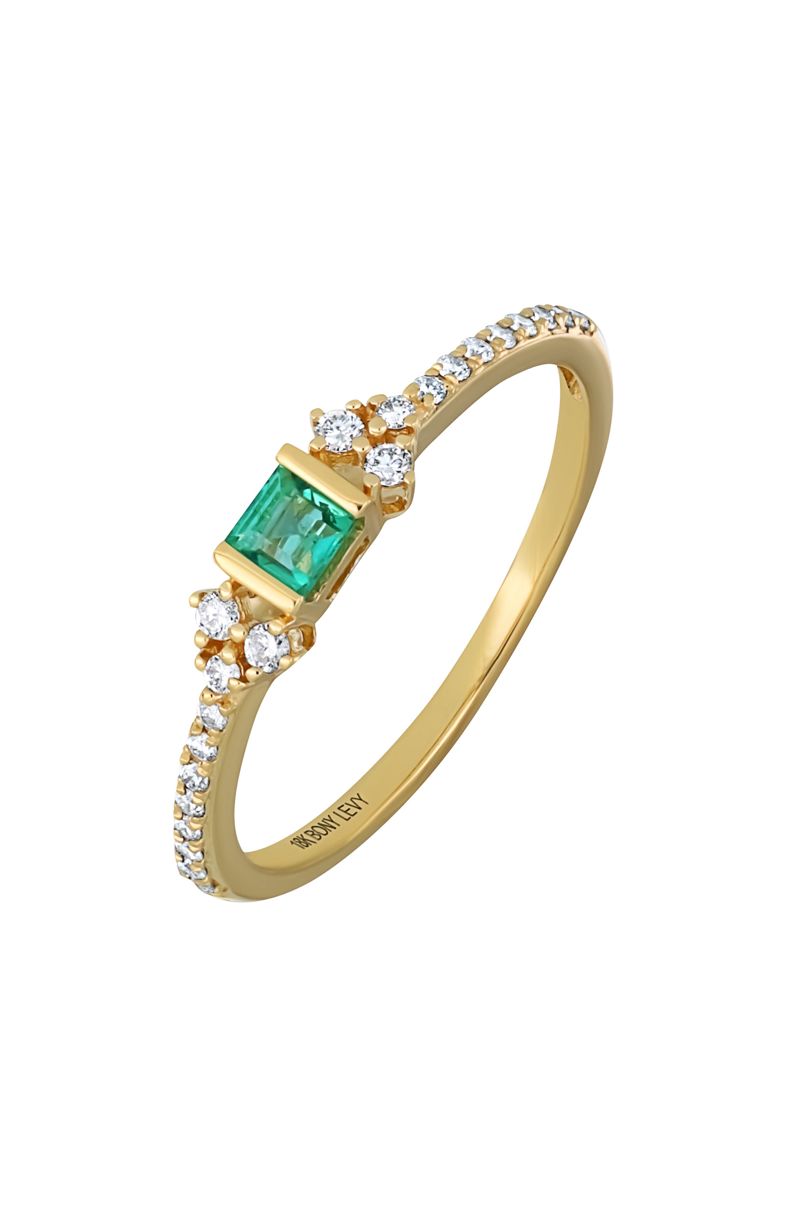 Bony Levy El Mar 18K Yellow Gold Emerald & Diamond Stackable Ring