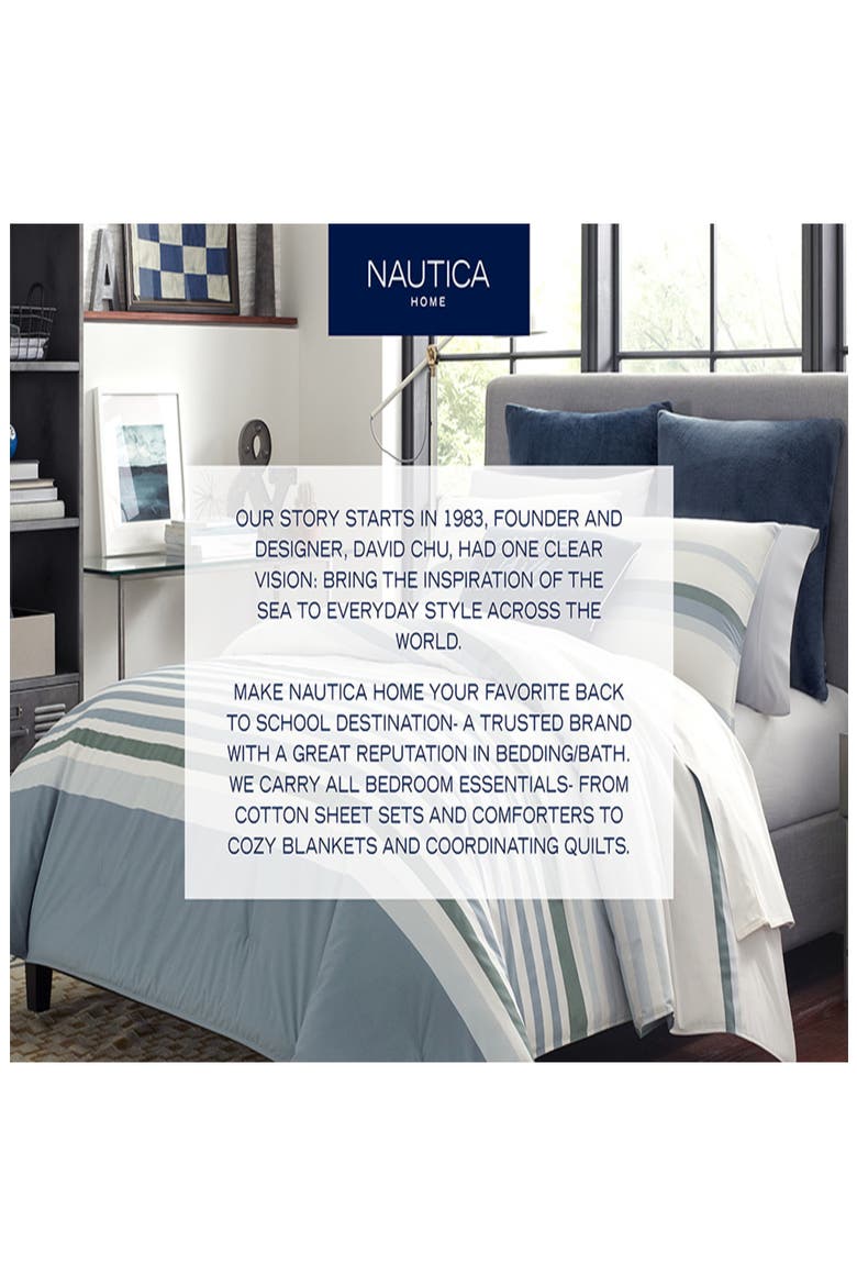 Trimmer Cotton Comforter Set, Alternate, color, DARK BLUE