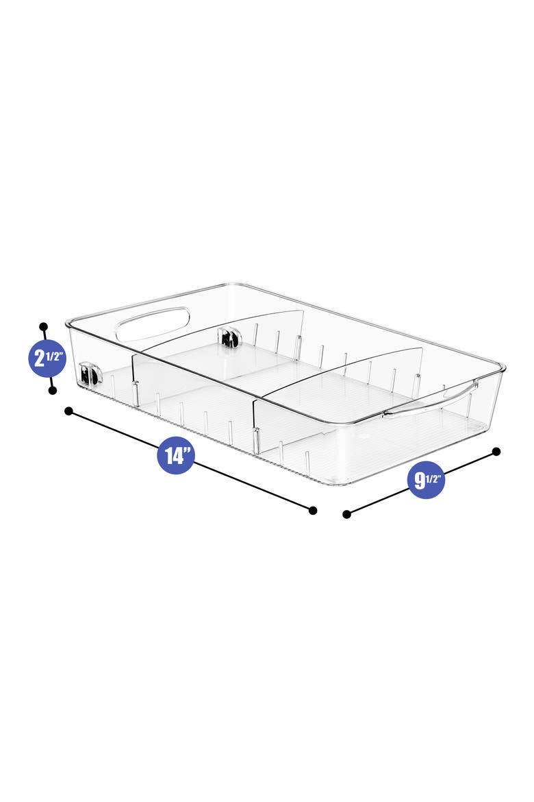 Large 2-Pack Fridge Storage Bins on Wheels, Alternate, color, CLEAR