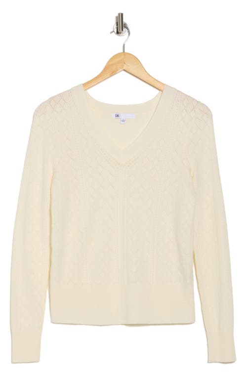 Dr2 By Daniel Rainn Pointelle Stitch Vintage Sweater In White
