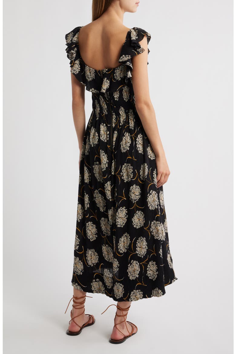The Havana Print Maxi Dress, Alternate, color, BLACK DANCING FLORAL