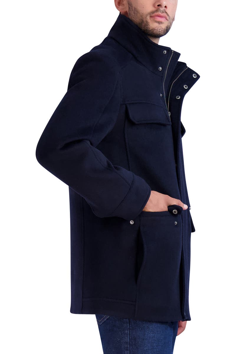 Cole Haan Wool Blend Field Coat, Alternate, color, Navy