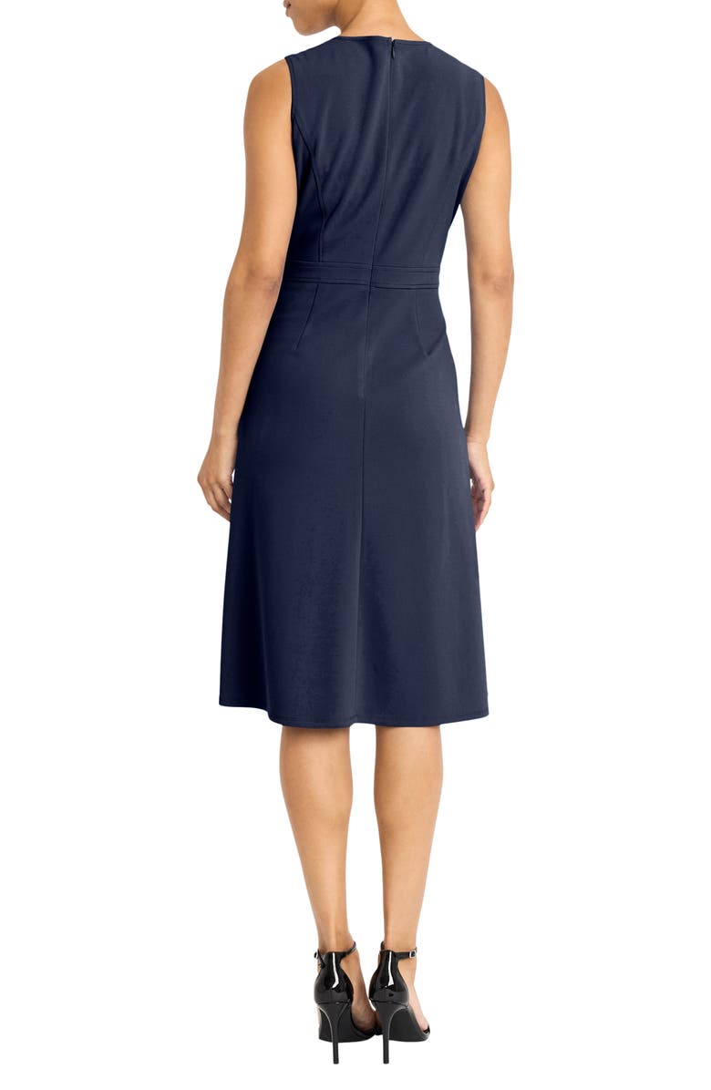 Maggy London Sleeveless Wrap Skirt Knit Dress, Alternate, color, Navy Blazer