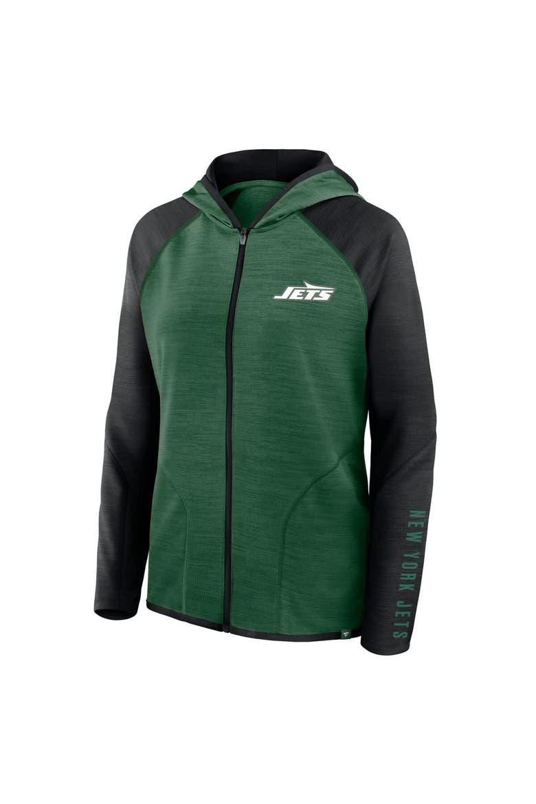 Women's Fanatics Green/Black New York Jets Redzone End Around Pass Raglan Full-Zip Hoodie, Alternate, color, Green