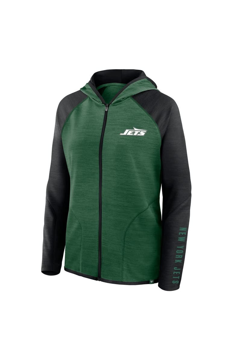 FANATICS Women's Fanatics Green/Black New York Jets Redzone End Around Pass Raglan Full-Zip Hoodie, Alternate, color, Green
