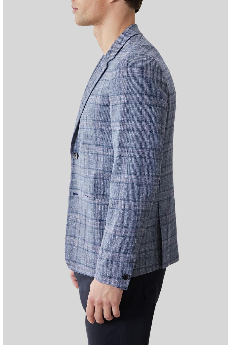Ambrose Plaid Knit Sport Coat, Alternate, color, DENIM BLUE