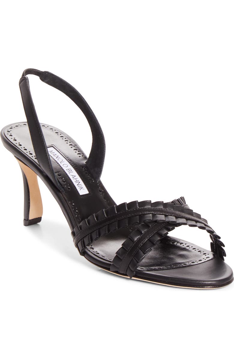 Manolo Blahnik Volusan Slingback Sandal, Main, color, Black