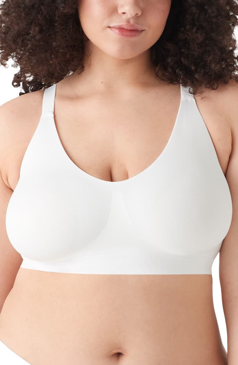 True & Co Soft Form V-Neck Adjustable Strap Bralette, Main, color, White