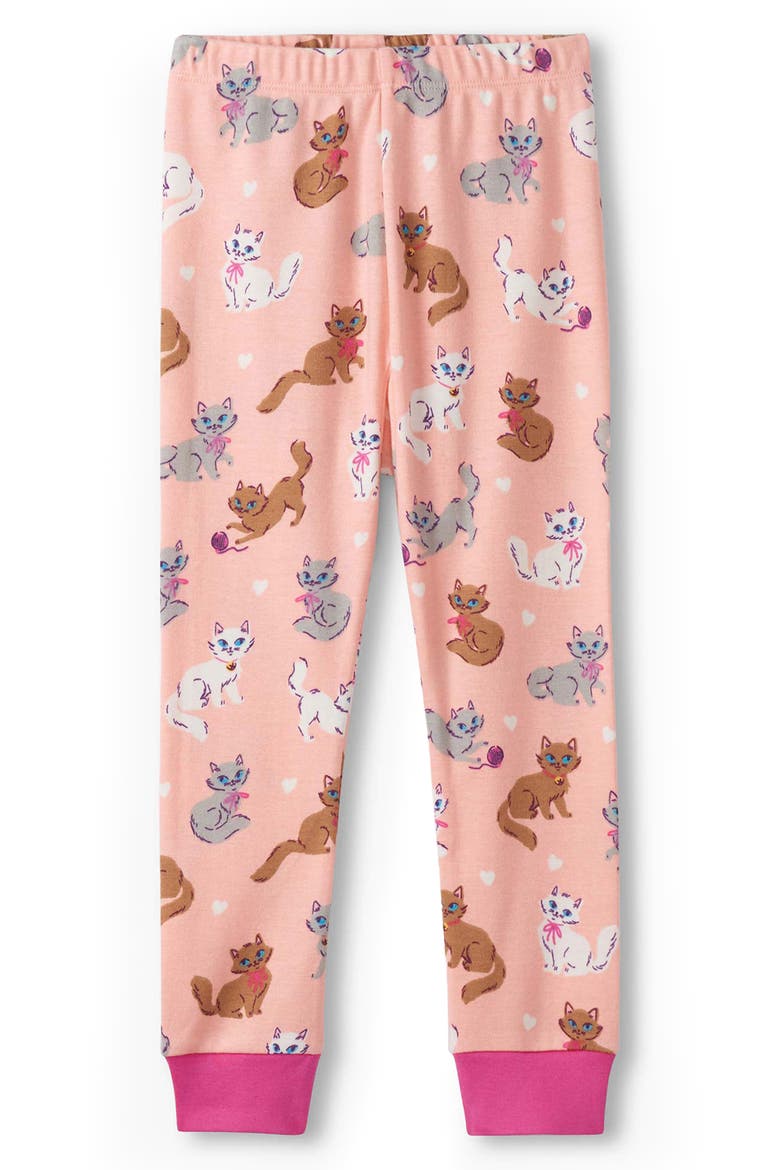 Kids' Little Kitties Organic Cotton Fitted Two-Piece Pajamas, Alternate, color, POWDER PINK