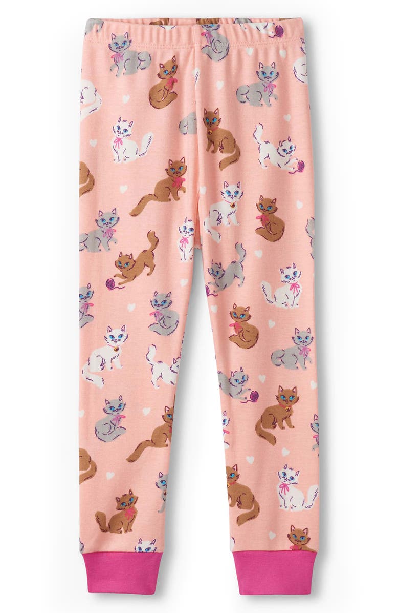 Hatley Kids' Little Kitties Organic Cotton Fitted Two-Piece Pajamas, Alternate, color, Powder Pink