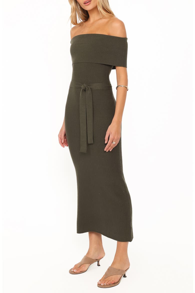 Colleen Off the Shoulder Maxi Dress, Alternate, color, OLIVE GREEN