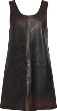 Golden Goose Journey Patsy Appliqué Leather Minidress