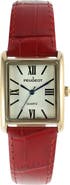 Peugeot Roma Tank Leather Strap Watch - 26x32MM