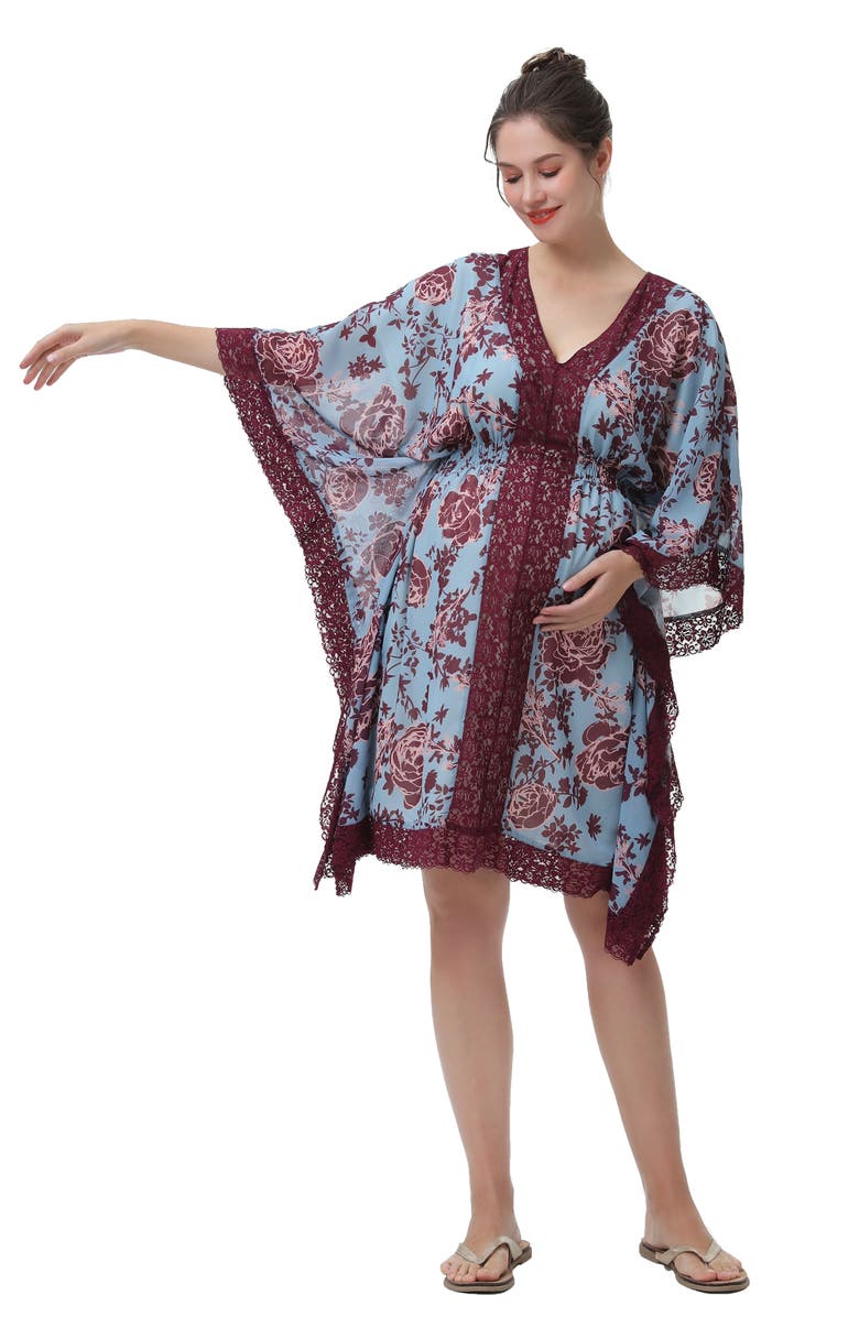 Kimi and Kai Ariana Boho Maternity Dress, Alternate, color, Blue