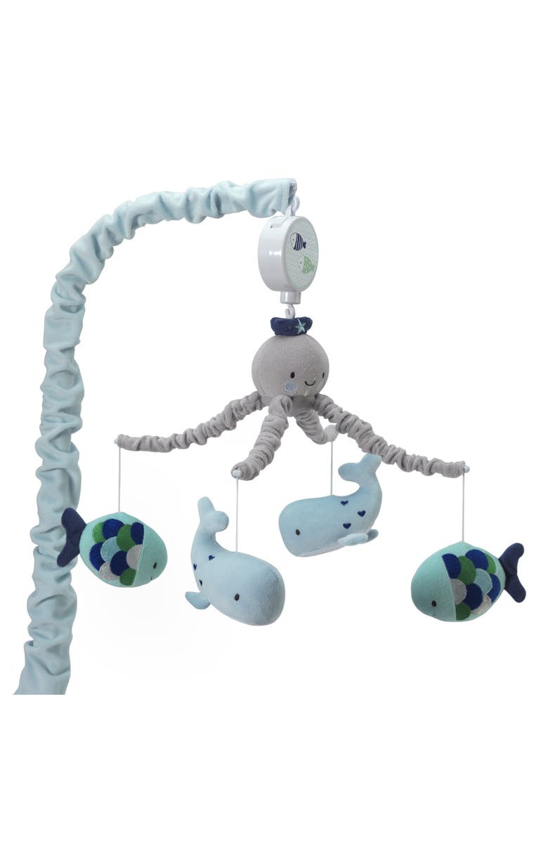 Lambs & Ivy Oceania Whale/Fish Nautical/Ocean Musical Baby Crib Mobile, Main, color, Blue